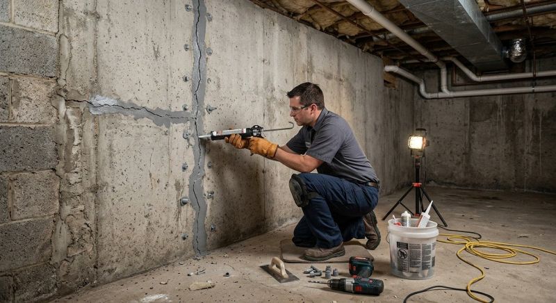 Basement Crack Repair in Yolo County, CA